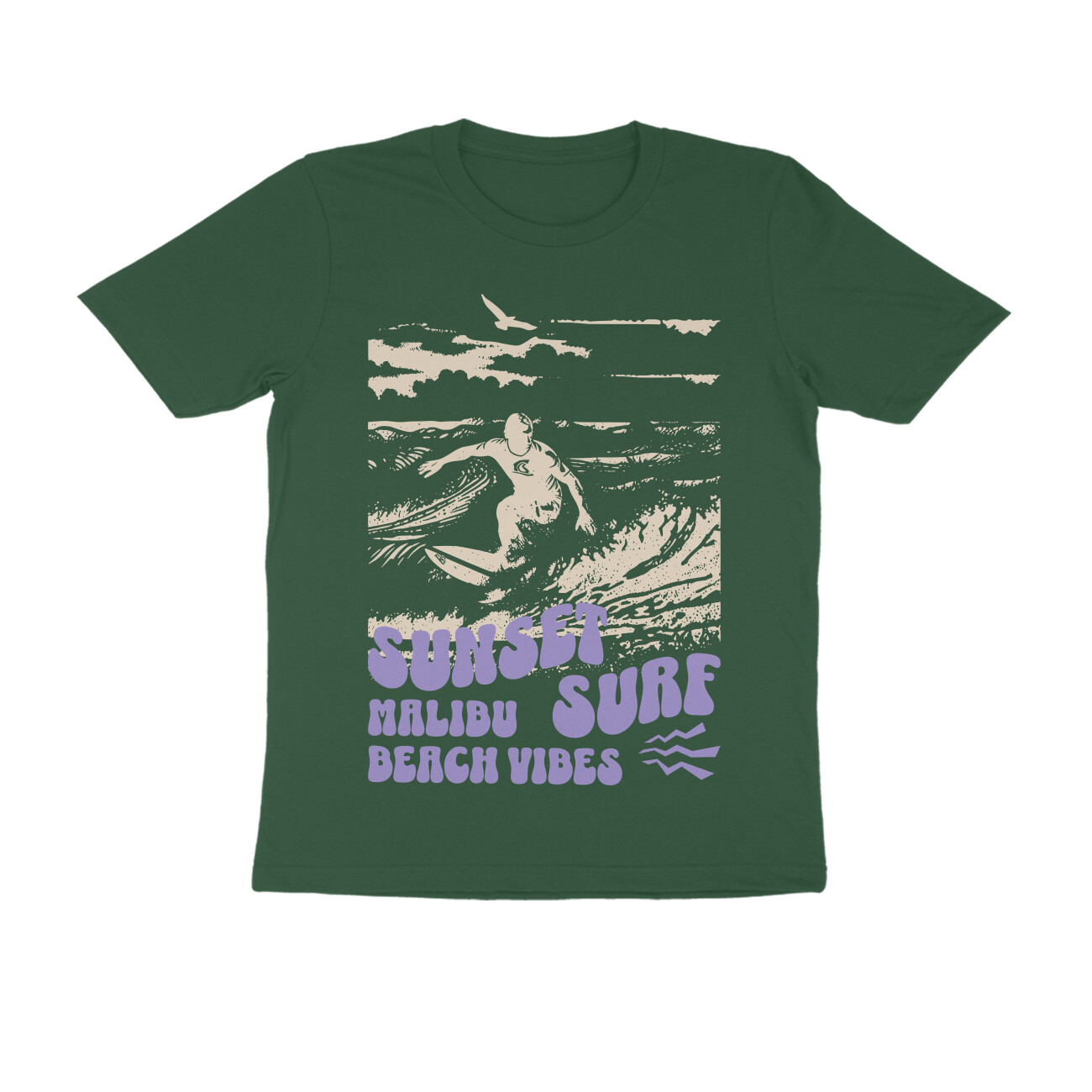 Sunset Malibu Surf Graphic Tee - Image 1